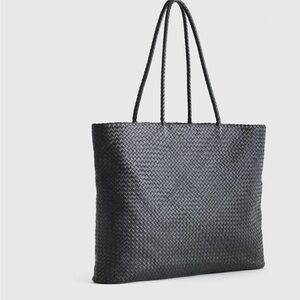 Quince Black Woven Tote Bag